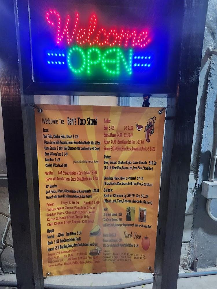 Bens's Taco Stand Menu image 3