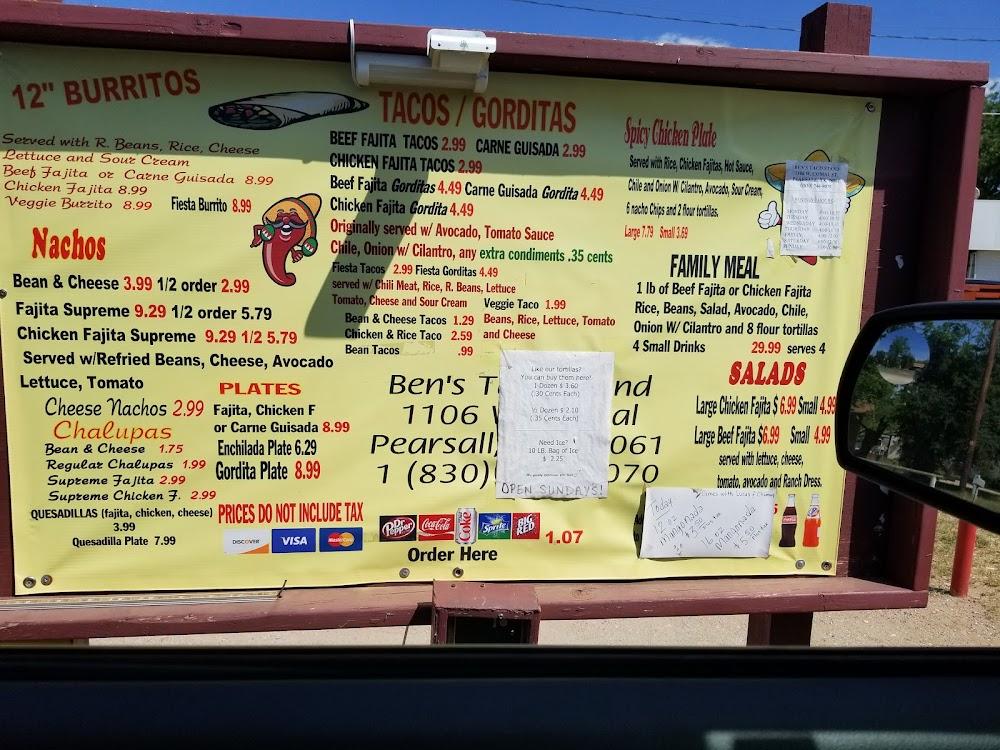 Bens's Taco Stand Menu image 4